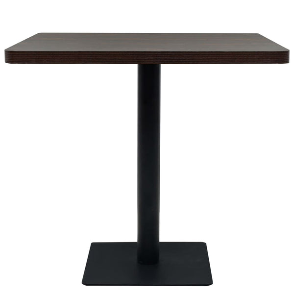 Bistrotisch MDF und Stahl Quadratisch 80×80×75cm Dunkle Esche