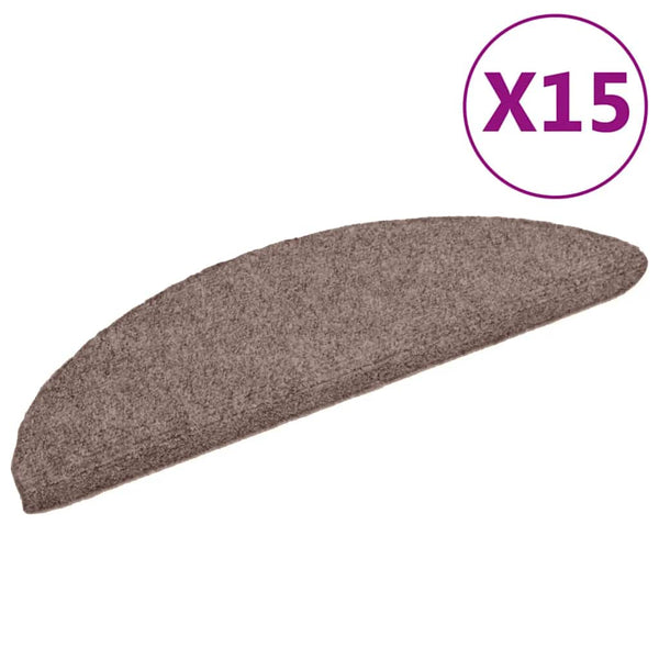 Stufenmatten Selbstklebend 15 Stk. 56x17x3 cm Hellbraun Halbrund