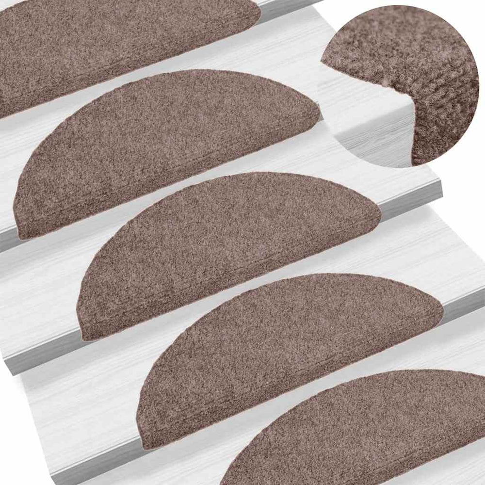 Stufenmatten Selbstklebend 15 Stk. 56x17x3 cm Hellbraun Halbrund