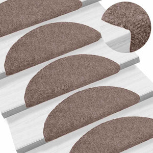 Stufenmatten Selbstklebend 15 Stk. 56x17x3 cm Hellbraun Halbrund