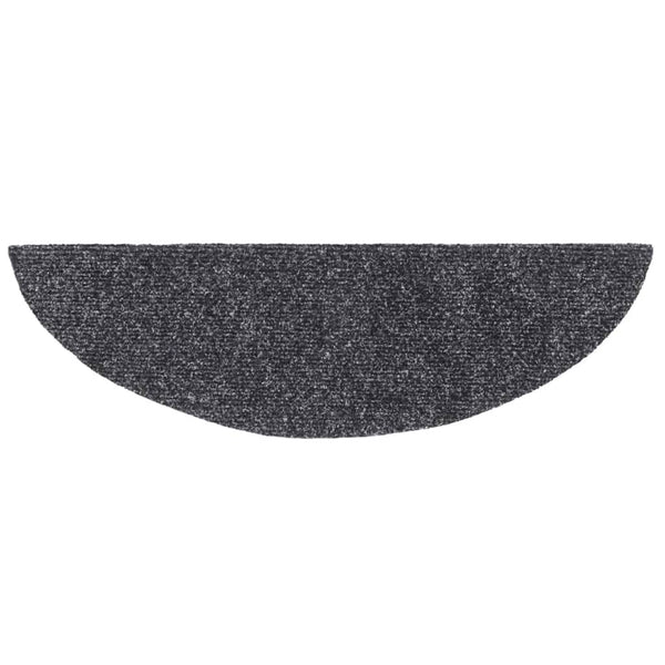 Stufenmatten Selbstklebend 15 Stk. 56x17x3 cm Dunkelgrau Halbrund