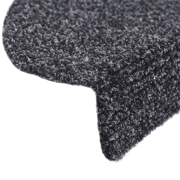 Stufenmatten Selbstklebend 15 Stk. 56x17x3 cm Dunkelgrau Halbrund