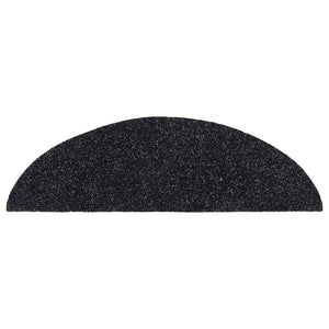 Stufenmatten Selbstklebend 15 Stk. 56x17x3 cm Schwarz Halbrund