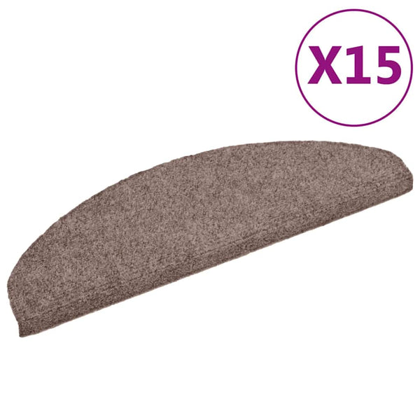 Stufenmatten Selbstklebend 15 Stk. 65x21x4 cm Hellbraun Halbrund Groß