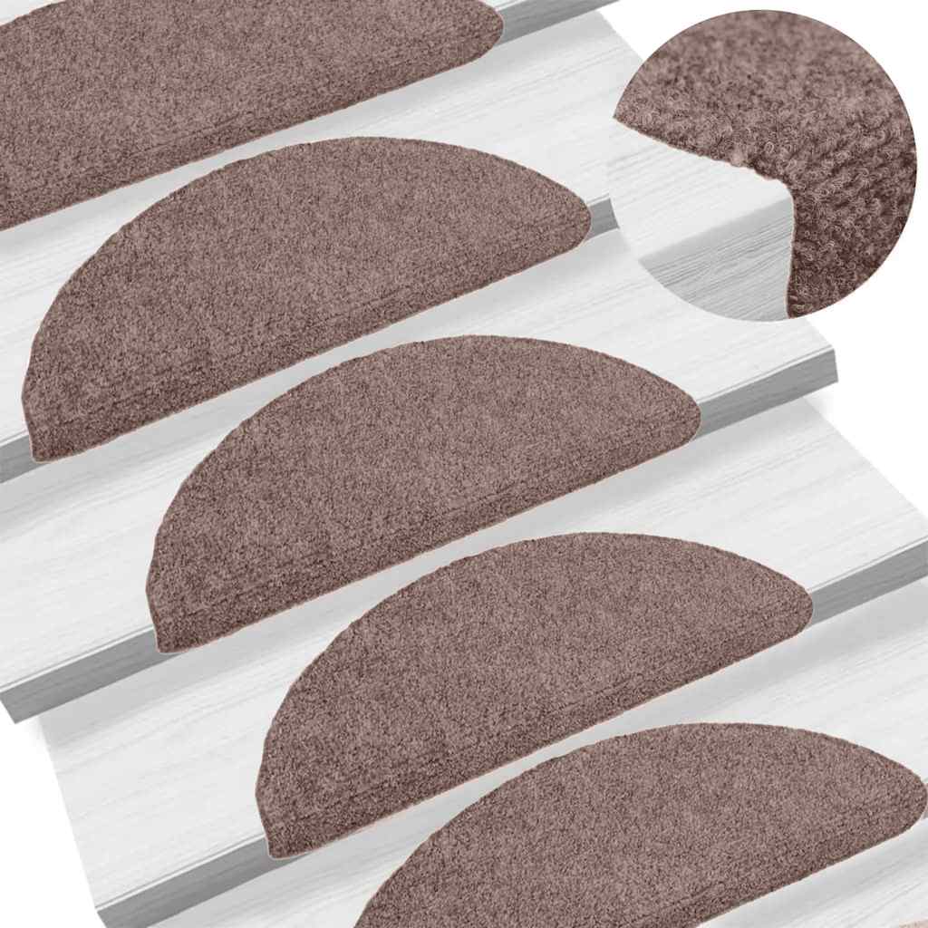 Stufenmatten Selbstklebend 15 Stk. 65x21x4 cm Hellbraun Halbrund Groß