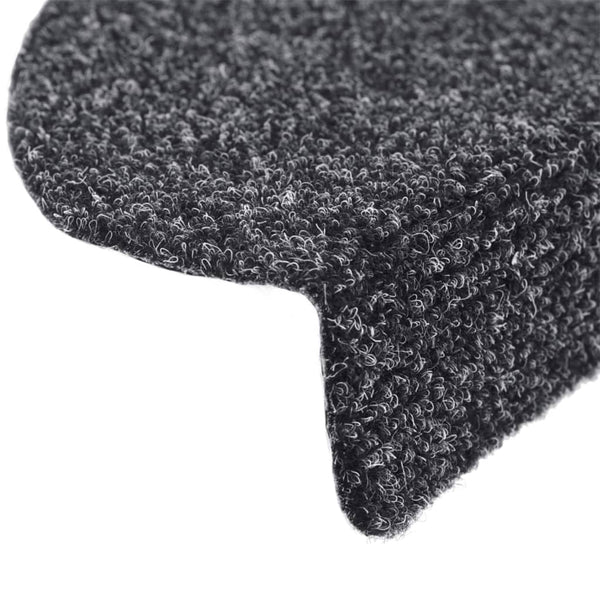 Stufenmatten Selbstklebend 15 Stk. 65x21x4 cm Dunkelgrau Halbrund Groß