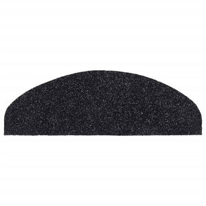 Stufenmatten Selbstklebend 15 Stk. 65x21x4 cm Schwarz Halbrund Groß
