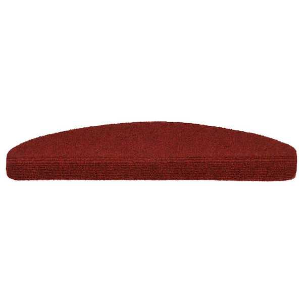 15-tlg Selbstklebende Treppenmatten Nadelvlies 65x21x4cm Rot