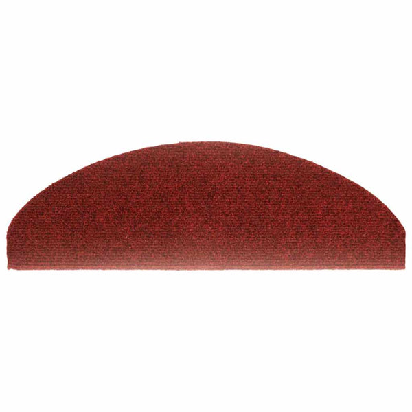 15-tlg Selbstklebende Treppenmatten Nadelvlies 65x21x4cm Rot