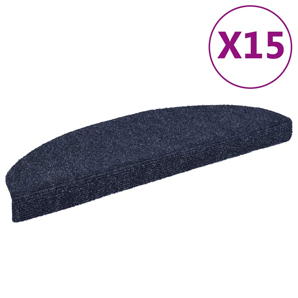 Stufenmatten Selbstklebend 15 Stk. 65x21x4 cm Blau Halbrund Groß