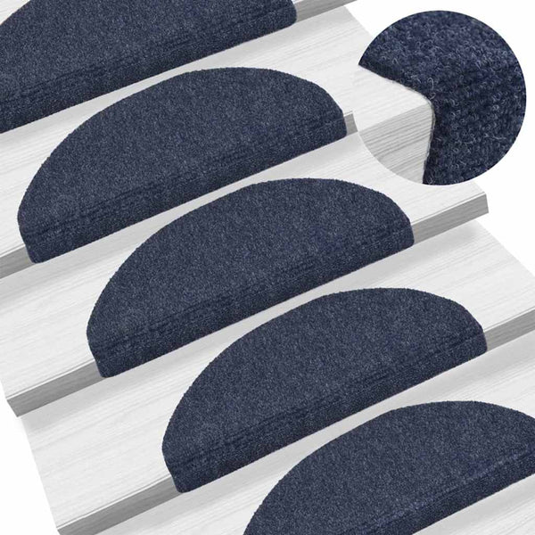 Stufenmatten Selbstklebend 15 Stk. 65x21x4 cm Blau Halbrund Groß