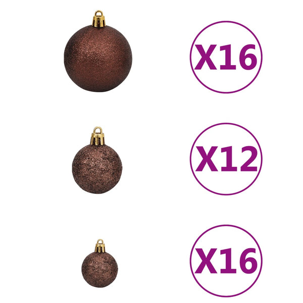100-tlg. Weihnachtskugel-Set 3/4/6 cm Braun/Bronze/Golden