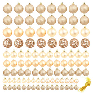 vidaXL Lot de 100 boules de Noël 3/4/6 cm Or rose