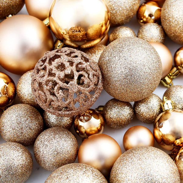 vidaXL Lot de 100 boules de Noël 3/4/6 cm Or rose