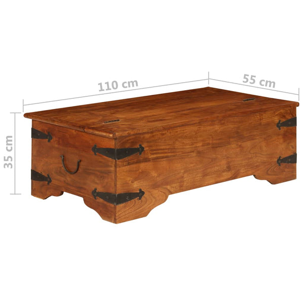 Couchtisch Massivholz mit Honigfarbenem Finish 110x55x35 cm