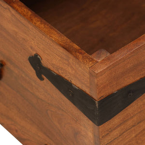 Couchtisch Massivholz mit Honigfarbenem Finish 110x55x35 cm