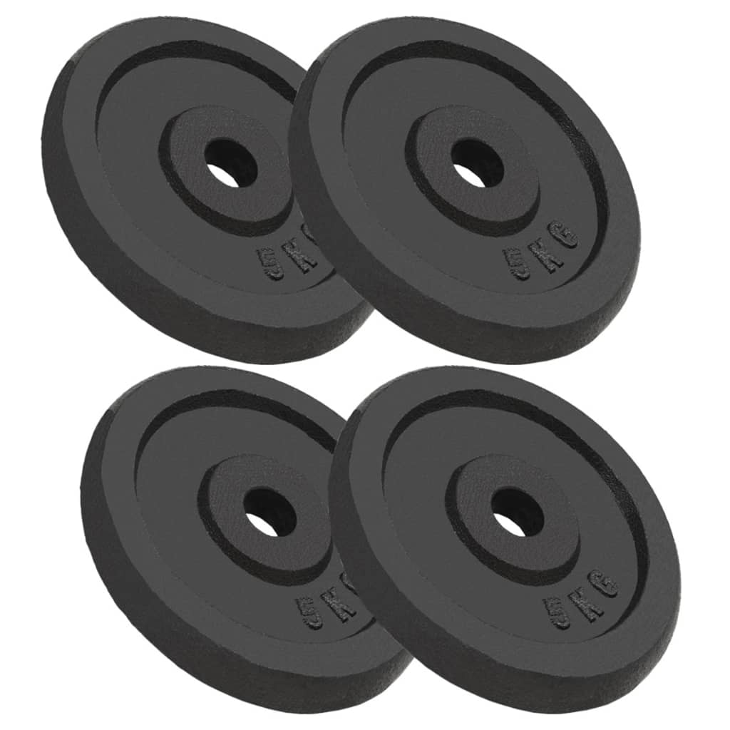 5 kg Hantelscheiben aus Gusseisen – 4er-Set