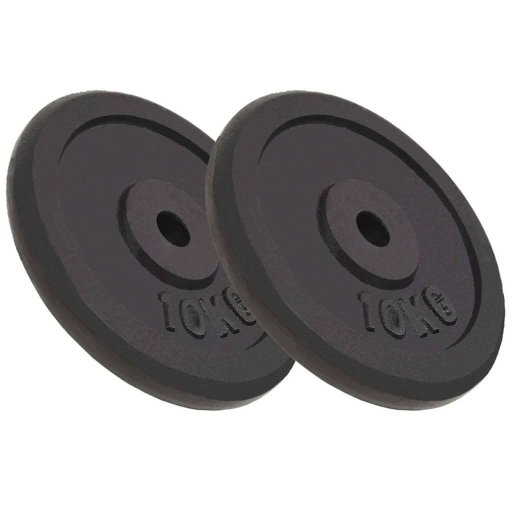 2 x 10kg Hantelscheiben aus Gusseisen