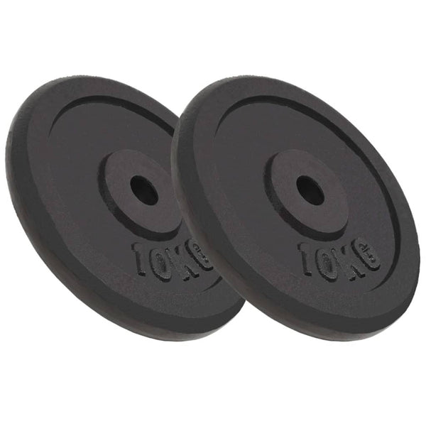 2 x 10kg Hantelscheiben aus Gusseisen