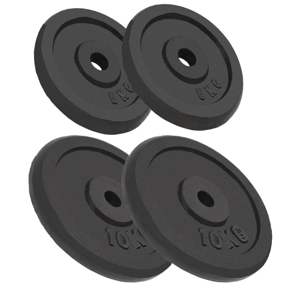 Hantelscheiben aus Gusseisen – 2x10 kg & 2x5 kg