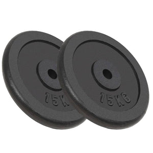 2 x 15 kg Hantelscheiben aus Gusseisen