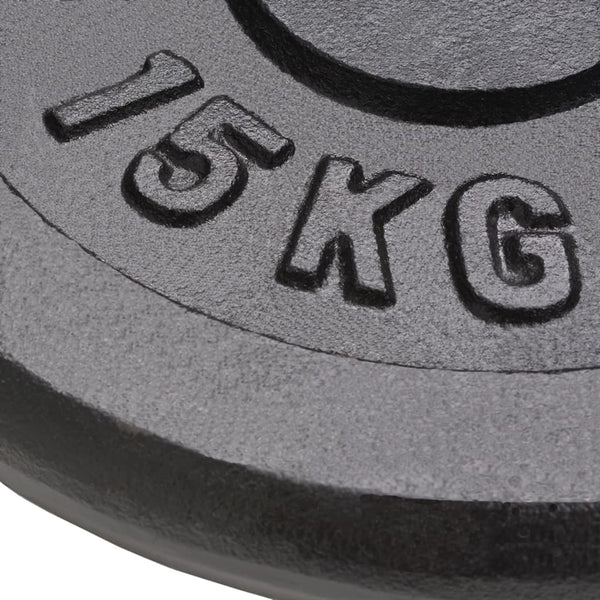 2 x 15 kg Hantelscheiben aus Gusseisen