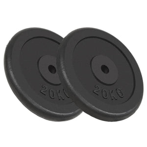 2 x 20 kg Hantelscheiben aus Gusseisen