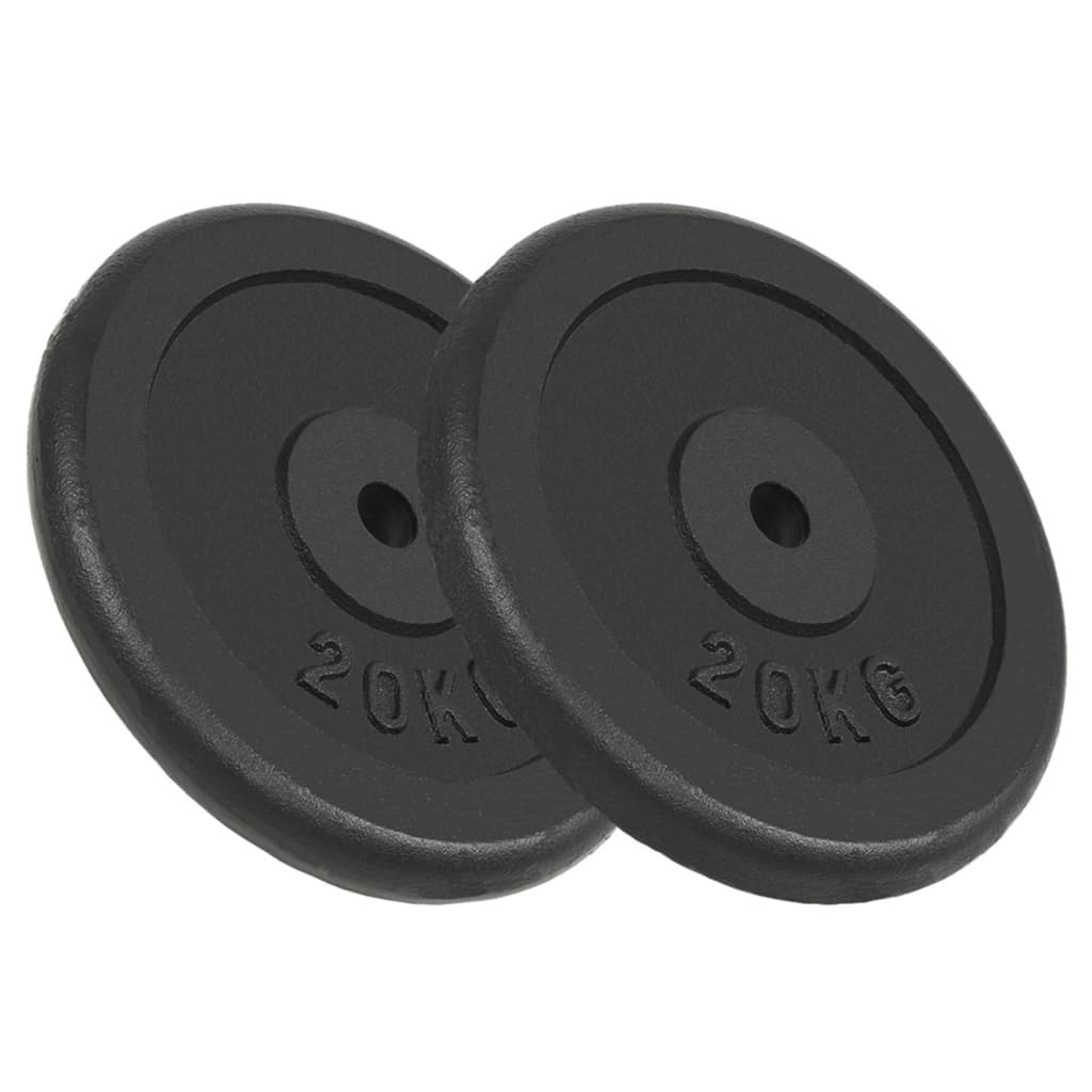 2 x 20 kg Hantelscheiben aus Gusseisen
