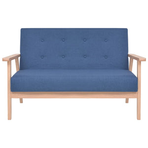 Sofagarnitur 2-tlg. Stoff Blau