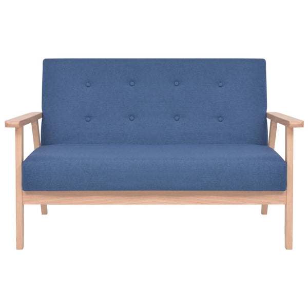 Sofagarnitur 3-tlg. Stoff Blau