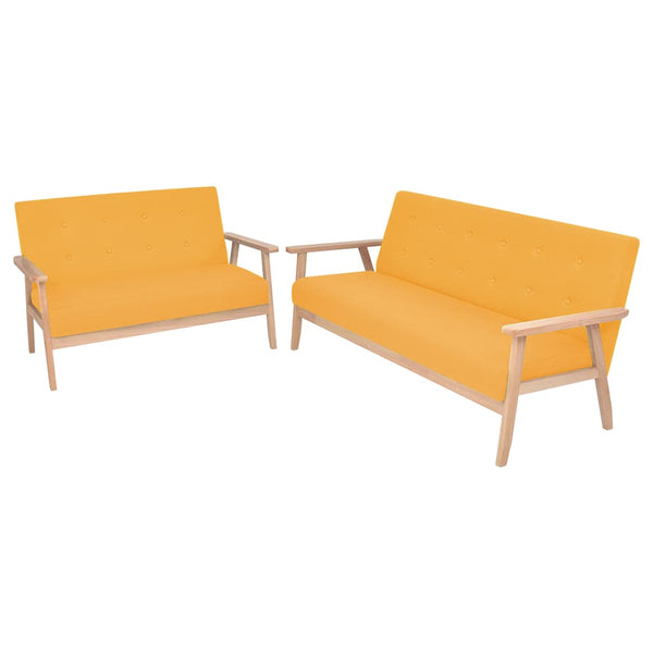 Sofagarnitur 2-tlg. Stoff Gelb