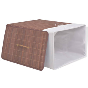vidaXL Panier à linge rectangulaire en bambou marron