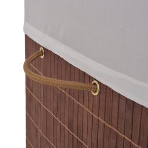 vidaXL Panier à linge rectangulaire en bambou marron