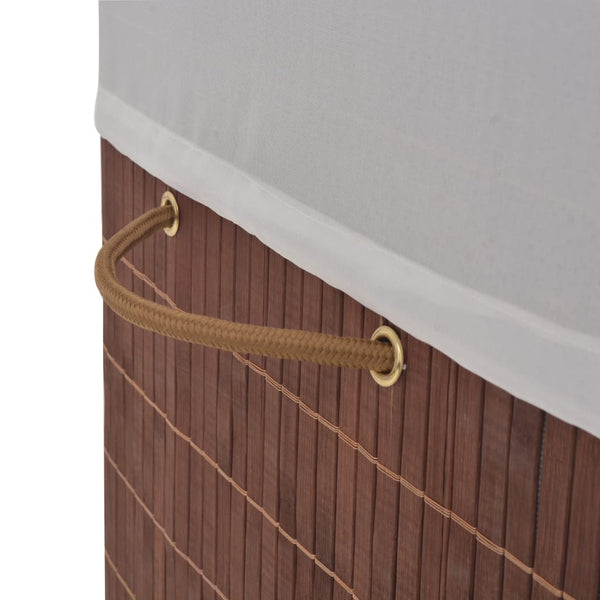 vidaXL Panier à linge rectangulaire en bambou marron