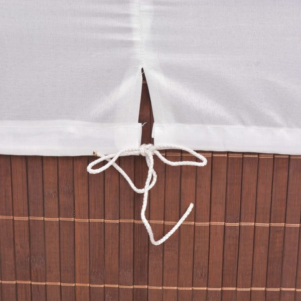 vidaXL Panier à linge rectangulaire en bambou marron
