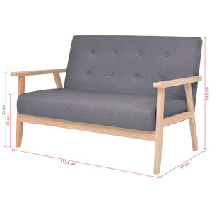 vidaXL Ensemble de canapés 3 pcs Tissu Gris foncé