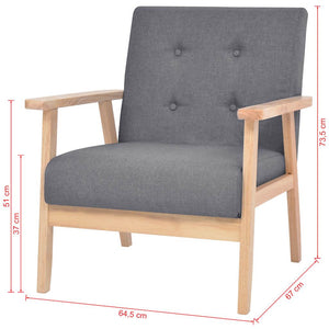 vidaXL Ensemble de canapés 3 pcs Tissu Gris foncé