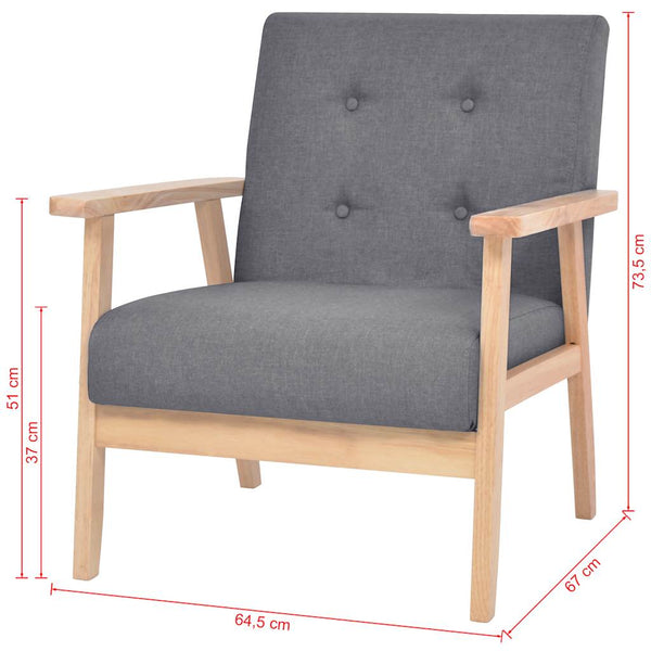 vidaXL Ensemble de canapés 3 pcs Tissu Gris foncé