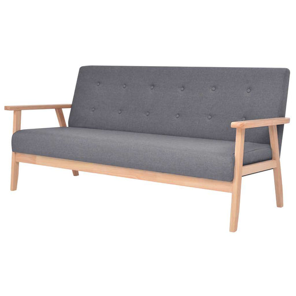vidaXL Ensemble de canapés 3 pcs Tissu Gris foncé