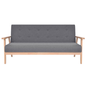 vidaXL Ensemble de canapés 3 pcs Tissu Gris foncé