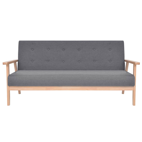 vidaXL Ensemble de canapés 3 pcs Tissu Gris foncé