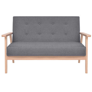 Sofa-Set 3-tlg. Stoff Dunkelgrau
