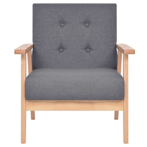 vidaXL Ensemble de canapés 3 pcs Tissu Gris foncé