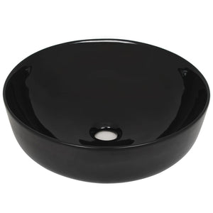 Waschbecken Keramik Rund Schwarz 41,5 x 13,5 cm