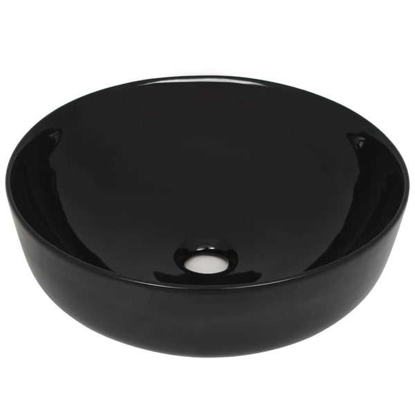 Waschbecken Keramik Rund Schwarz 41,5 x 13,5 cm