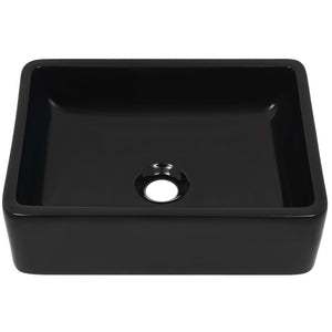 Waschbecken Keramik Rechteckig Schwarz 41 x 30 x 12 cm