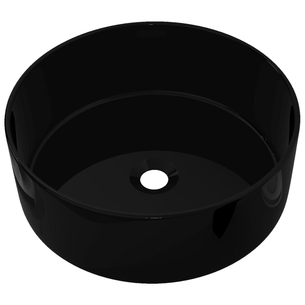 Waschbecken Keramik Rund Schwarz 40 x 15 cm