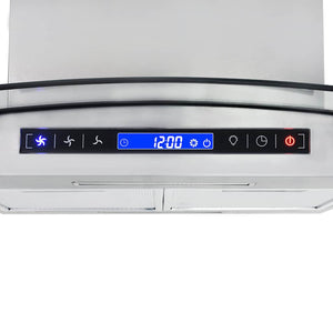 vidaXL Hotte îlot 90 cm LCD Tactile 756 m³/h LED