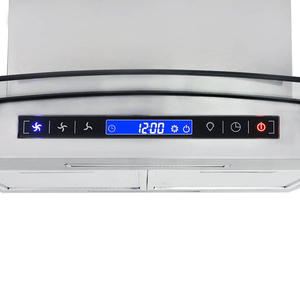 vidaXL Hotte îlot 90 cm LCD Tactile 756 m³/h LED
