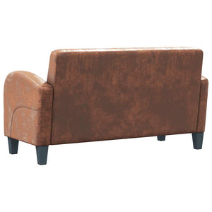 Sofa 2-Sitzer Wildleder-Optik Braun
